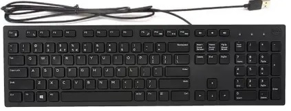 DELL KB216 Multimedia Keyboard with USB Interface, Plunger Keys Technology & Chiclet Wired USB Standard Desktop Keyboard Compatible with Desktop, Laptop, Mac Key Style, Hot Key-Volume, Mute, Play/Pause, Backward, Forward, Warranty 1 Year (Black)