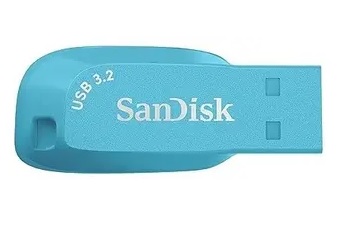 SanDisk Ultra Shift USB 3.2 64 GB Pen Drive Compatible with Desktop Computer, Laptop, Television USB 3.0 Plastic Case (Blue)
