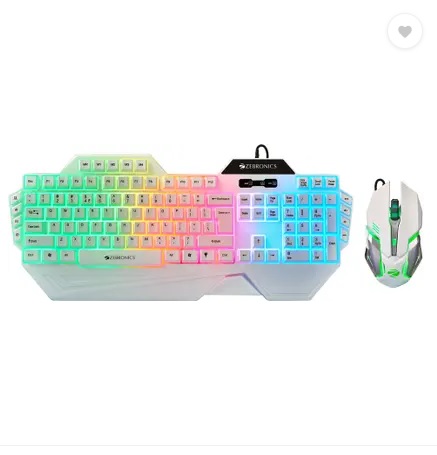 ZEBRONICS Zeb-Optimus(Zeb-KMC 2) Wired USB Standard Gaming Keyboard Compatible with Desktop, Laptop, Mac (White)