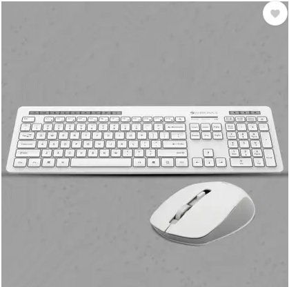 ZEBRONICS Zeb-Companion 500 and Mouse Combo Wireless Standard Desktop Keyboard Compatible with Desktop, Laptop, Mac Zeb - Companion 500 (White, Grey)