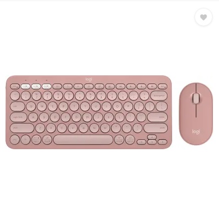 Logitech Pebble 2 Combo Bluetooth Standard Multi-device Keyboard Compatible with Desktop, Laptop, Mac Quiet & Portable, Logi Bolt, Easy-Switch for Windows/macOS/iPadOS/Chrome (Rose)