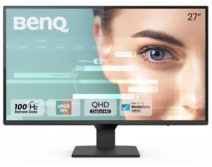 BenQ GW2790Q 68.58 cm (27 inch) Quad HD LED Backlit IPS Panel with 99% sRGB, 1500:1 CR, Eye-careU, Dual HDMI, Display Port, Bezel-Less, VESA MediaSync, B.I., Low Blue Light+, Inbuilt Speakers, VESA Wall mountable Monitor (GW2790Q) (Response Time: 5 ms, 100 Hz Refresh Rate)