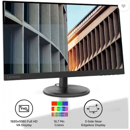 Lenovo 68.58 cm (27 inch) Full HD VA Panel with TUV Eye Care Monitor (D27-40/D27-30) (Response Time: 4 ms, 75 Hz Refresh Rate)