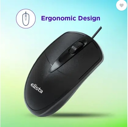 Elista ELS-501 PRO Wired Ambidextrous Optical Mouse (USB 2.0, Black)