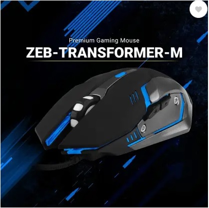 ZEBRONICS ZEB-TRANSFORMER-M Wired Ambidextrous Optical Gaming Mouse (USB 3.0, Black)