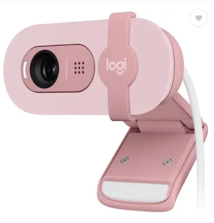 Logitech Brio 100 2 HD Webcam with Built-In Microphone USB Connectivity (Rose)