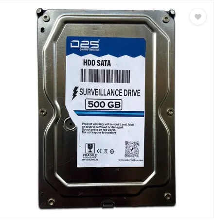 D25 500GB 3.5 Inch Desktop Cctv Surveillance Internal Disk Drive for Pc 500 GB Surveillance Systems, Network Attached Storage, Desktop, All in One PC's Blue SATA Internal Hard Disk Drive (HDD) (500GB Internal Hard Drive for Desktop Compatible For WD Hard Disk for CCTV DVR) (Interface: SATA, Form Factor: 3.5 inch)