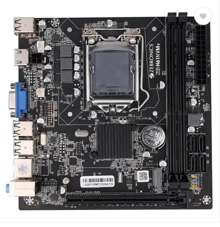 ZEBRONICS H61M2, M.2 Slot, RJ45, SATA, USB, HDMI LGA 1155Socket Micro-ATX Intel H67 Chipset DDR3 Motherboard for Desktop