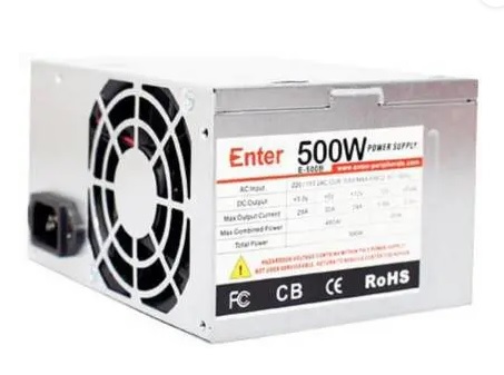 Enter e-500f 500 Watts Computer PSU with 4 SATA Cables (Silver)
