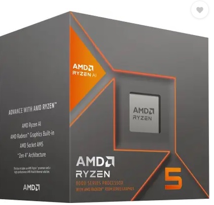 AMD Ryzen 5 8500G 3.5 GHz Upto 5 GHz AM5 Socket 6 Cores 12 Threads 6 MB L2 16 MB L3 Desktop Processor (Silver)